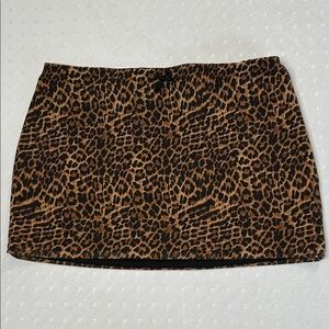 Edikted Leopard Print Mini Skirt - Black & Brown